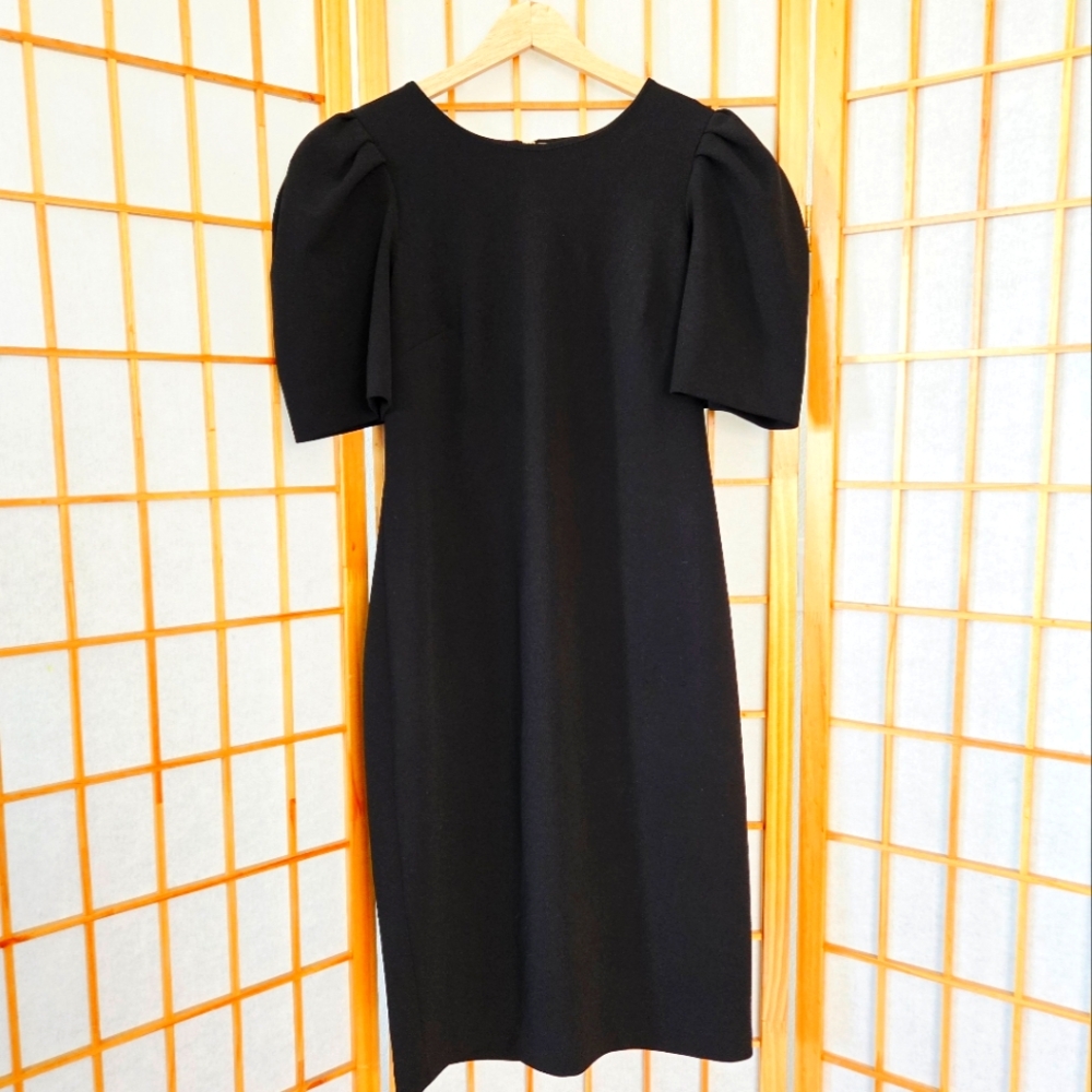 Calvin Klein Puff Sleeve Black Dress (8)